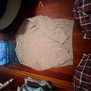 Brandy Melville Purple Cable Knit Crew Neck Sweater